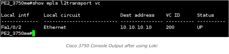 After sending the LDP Label-Mapping-message the configured virtual circuit is activated on the remote side